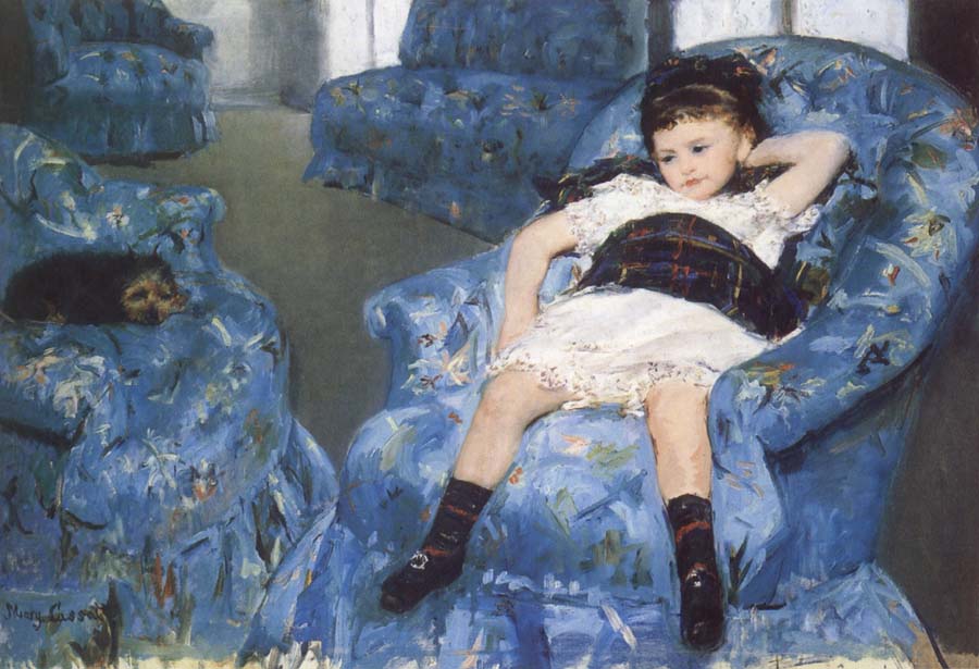 Mary Cassatt Little Girl in a Blue Amchair